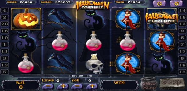 รูปแบบของเกม รีวิวเกม 918Kiss สล็อตออนไลน์ HALLOWEEN FORTUNE