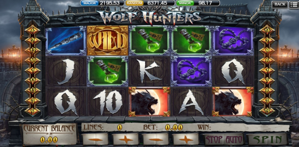 รูปแบบธีมเกม 918Kiss สล็อตออนไลน์ Wolf Hunters เกมสล็อต ล่าหมาป่า